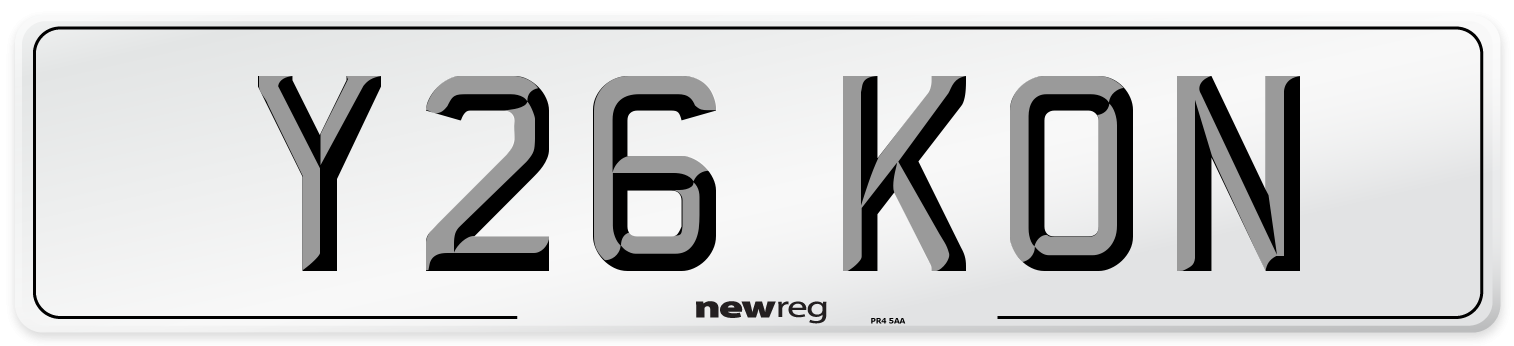 Y26 KON Number Plate from New Reg